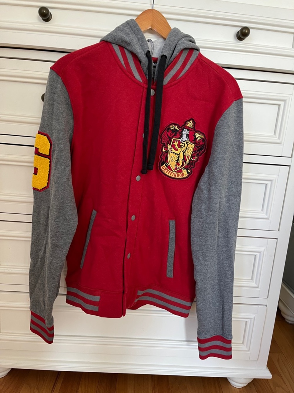 Warner Bros. Gryffindor Red and Gray Hooded Varsity Jacket